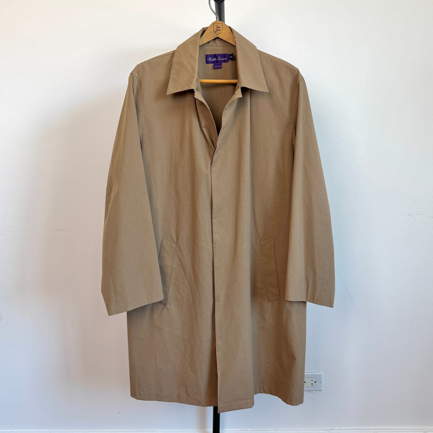 Ralph Lauren Purple Label (L) 100% Cotton Khaki Car Coat