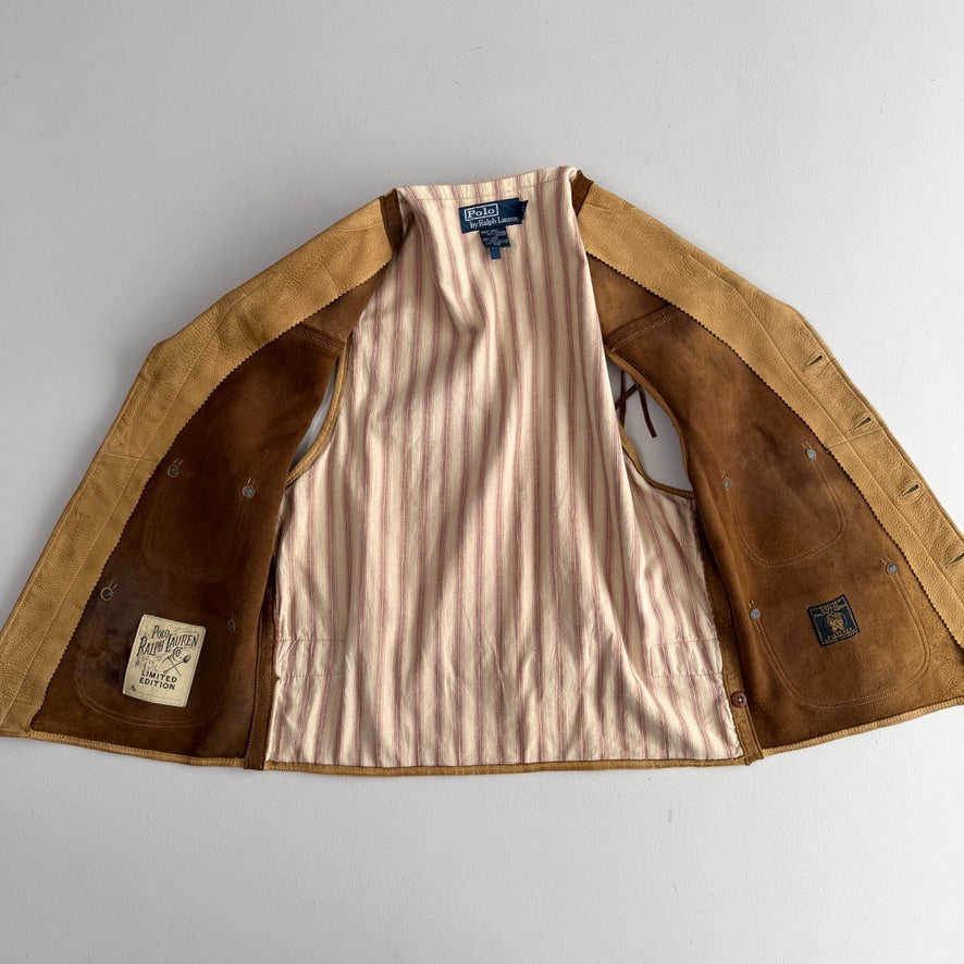 Polo Ralph Lauren (M) Deerskin Leather Fringe Western Vest