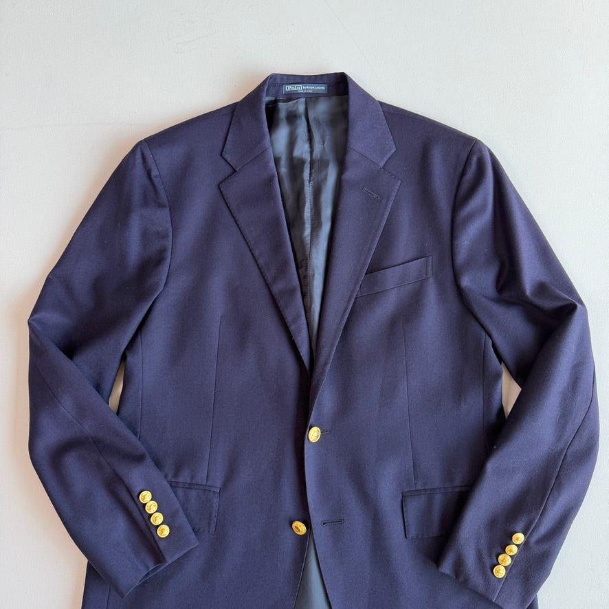 Polo Ralph Lauren (41R) Navy Blue Saxony Wool Blazer Sports Coat