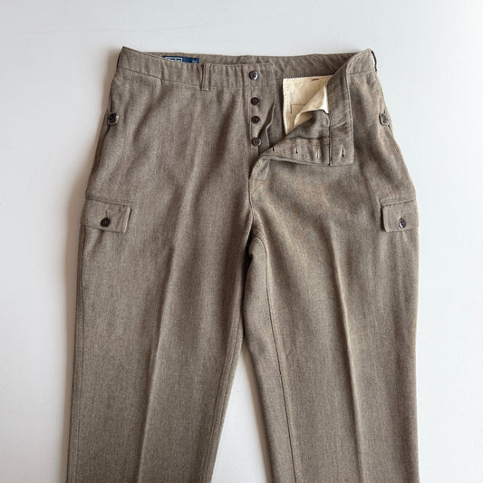 VNTG Polo Ralph Lauren (36x33) Taupe Cotton Twill Cargo Utility Pants