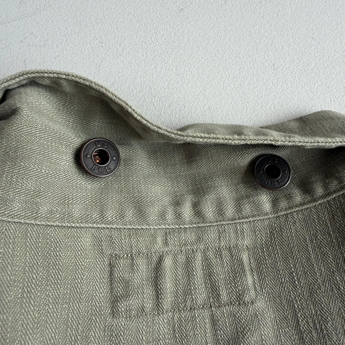 Polo Ralph Lauren (XL) WWII Military Herringbone Sage Cotton Fatigue Jacket
