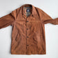 Burberry (52 /54) Suede Nova Check Raglan Balmacaan Leather Coat