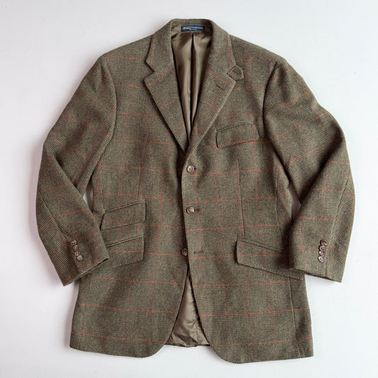 Polo Ralph Lauren (40L) Wool/Cashmere Flannel Overcheck Hacking Jacket