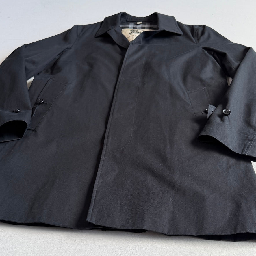 Burberry (48IT / M) Black 100% Cotton Gabardine Twill Car Coat