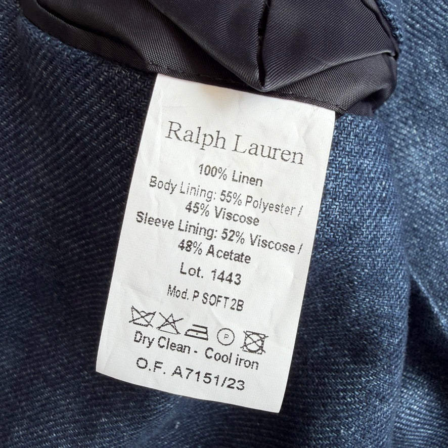 NWOT Polo Ralph Lauren (40R) Indigo Blue 100% Linen Sport Coat