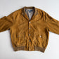 Polo Ralph Lauren (XL) Mustard Brown Suede Leather Button Bomber Jacket