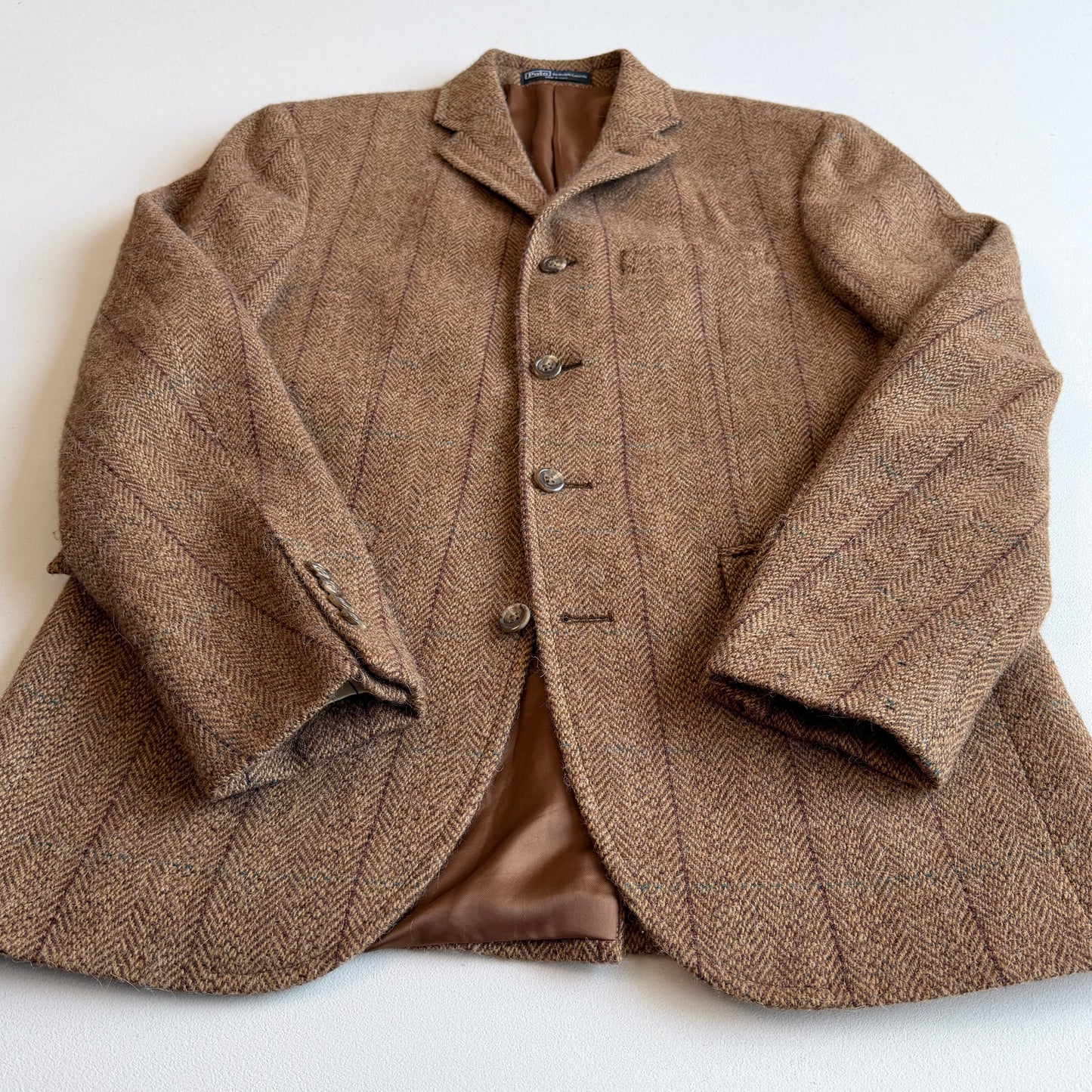 Polo Ralph Lauren (40R) Wool/Alpaca 4-Button Tweed Over Check Sport Coat