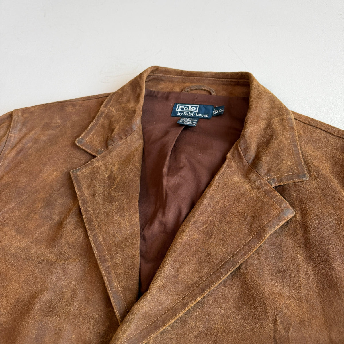 Polo Ralph Lauren (2XL) Leather Suede Half-Norfolk Tawny Field Jacket Coat