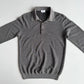 Brioni (50IT) Gray Wool Knit Collared Button Pullover Sweater