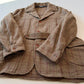 VNTG Polo Ralph Lauren (L) Wool Tweed Olive Windowpane Norfolk Coat Jacket