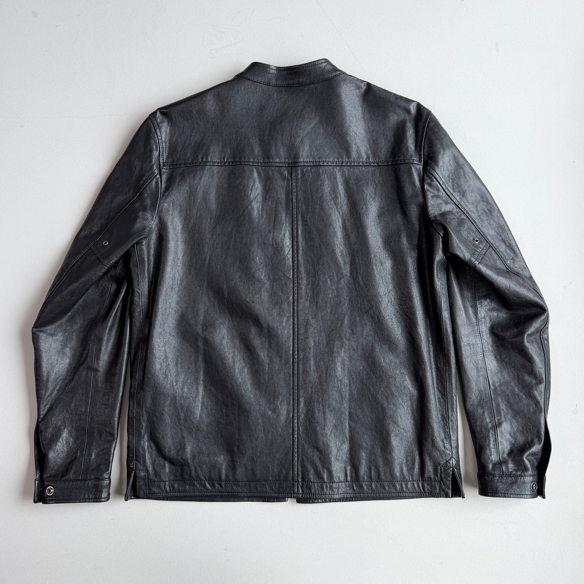 Belstaff (42 / 52IT) Nappa Lamb Leather Raceway Motorcycle Black Jacket