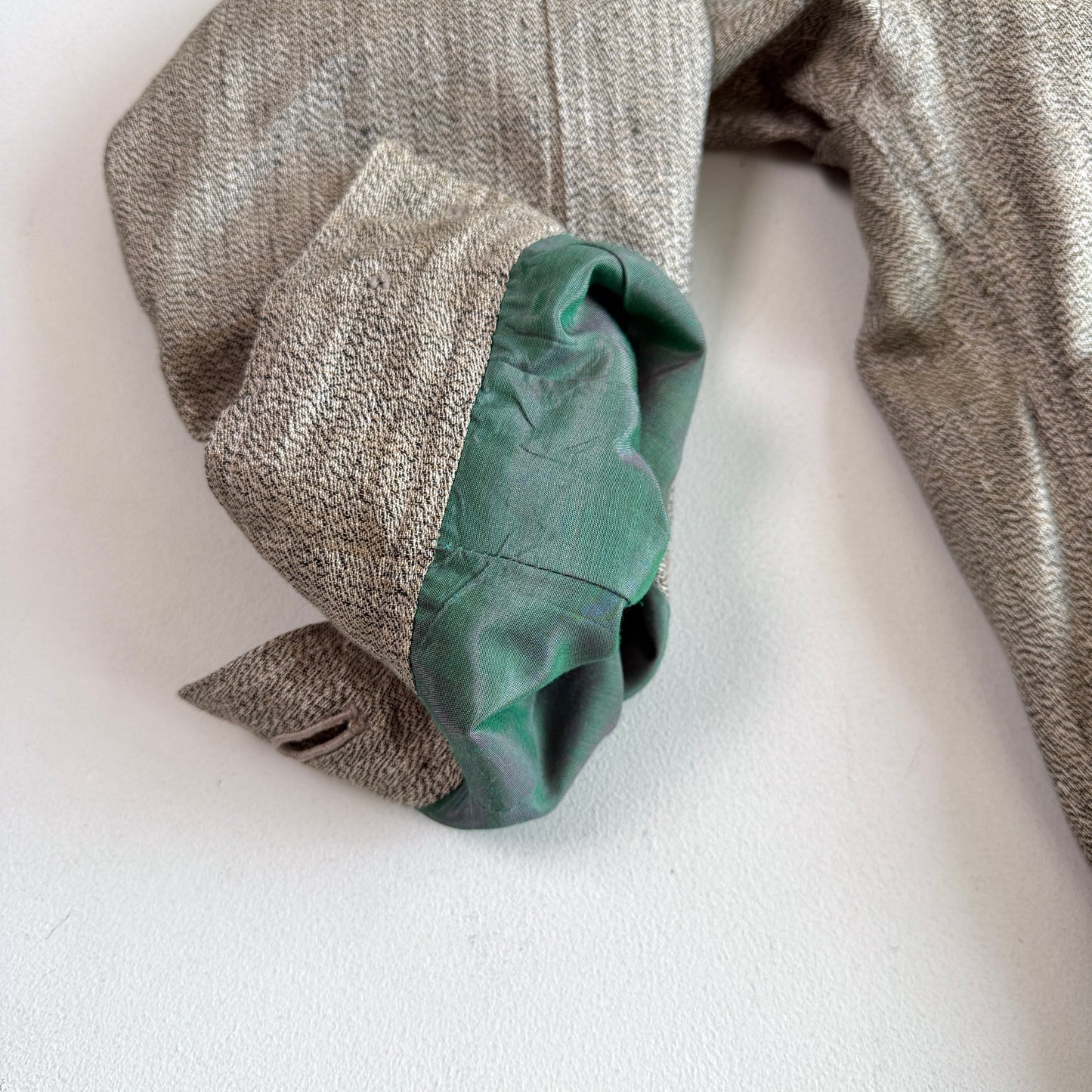 VNTG Giorgio Armani (38IT / M) Linen Blouson Heathered Teal Lined Jacket