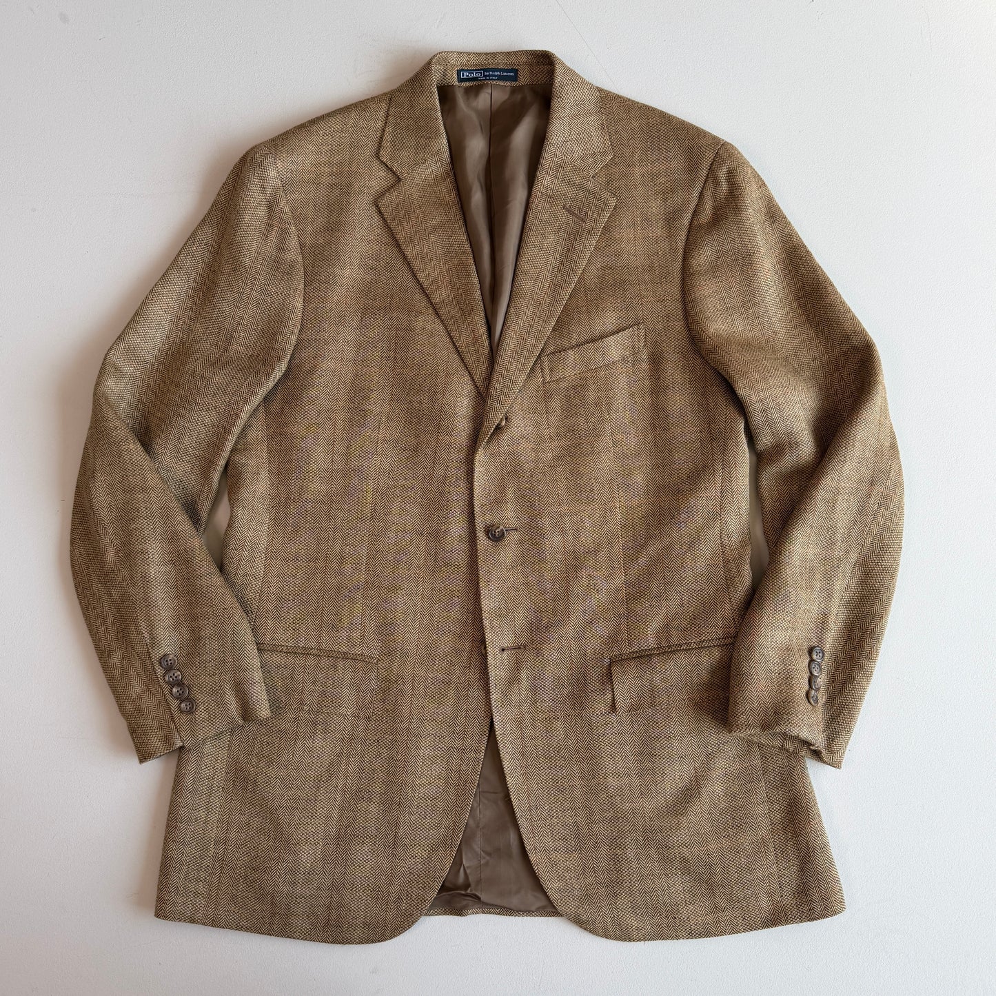 Polo Ralph Lauren (42L) Silk/Linen/Wool Overcheck Herringbone/Birdseye Sports Coat