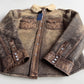 NWT Polo Ralph Lauren (S) Leather Shearling Western Pearl Snap Jacket Shirt