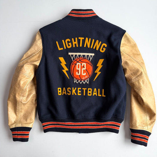 Polo Ralph Lauren (M) "Lightning Basketball" Varsity Leather Letterman Jacket