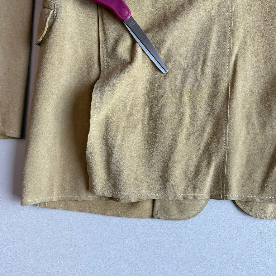 Dolce & Gabbana (48IT) Suede Leather Single Button Golden Yellow Sport Coat