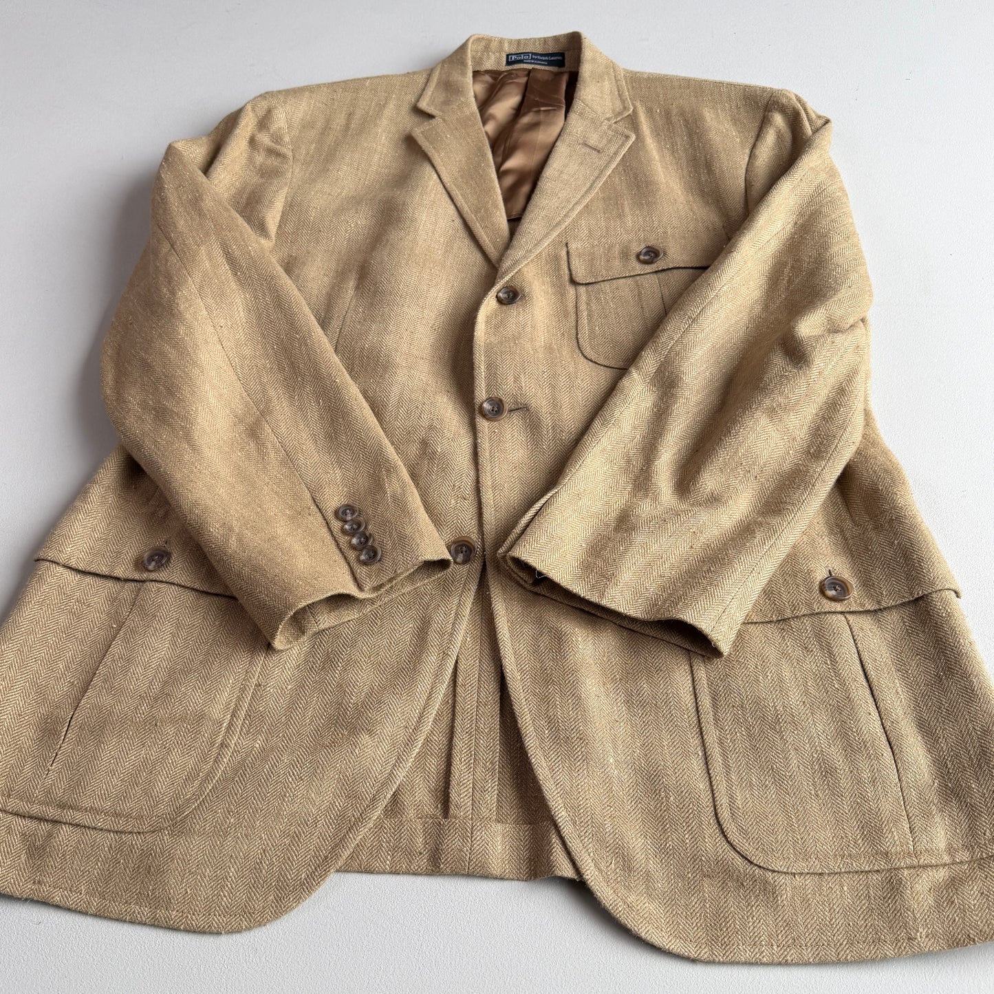 Polo Ralph Lauren (42R) Half-Norfolk Linen/Silk Slub Herringbone Sport Coat