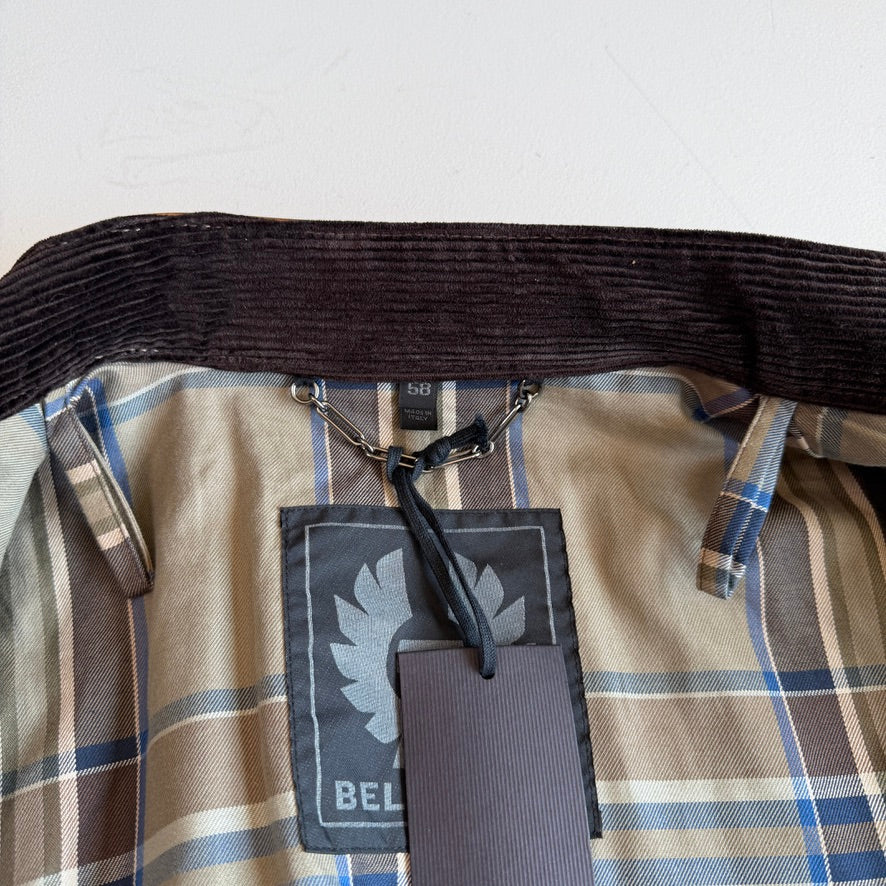 NWT Belstaff (58IT / 2XLT) Panther Cognac Four Pocket Leather Motorcycle Jacket