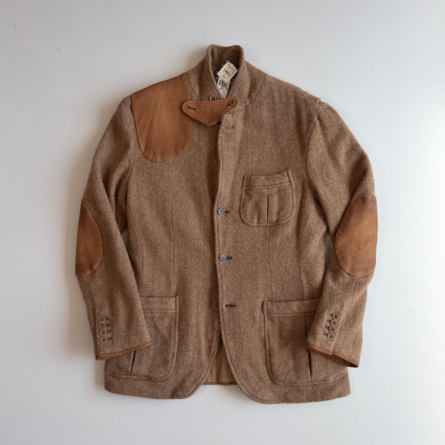 NWT Polo Ralph Lauren (42R) Half-Norfolk Tweed Wool Suede Trim Sport Coat