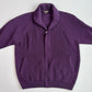 Paul Stuart (XL) Royal Purple Wool Heavy Rib-Knit Zip Sweater Cardigan