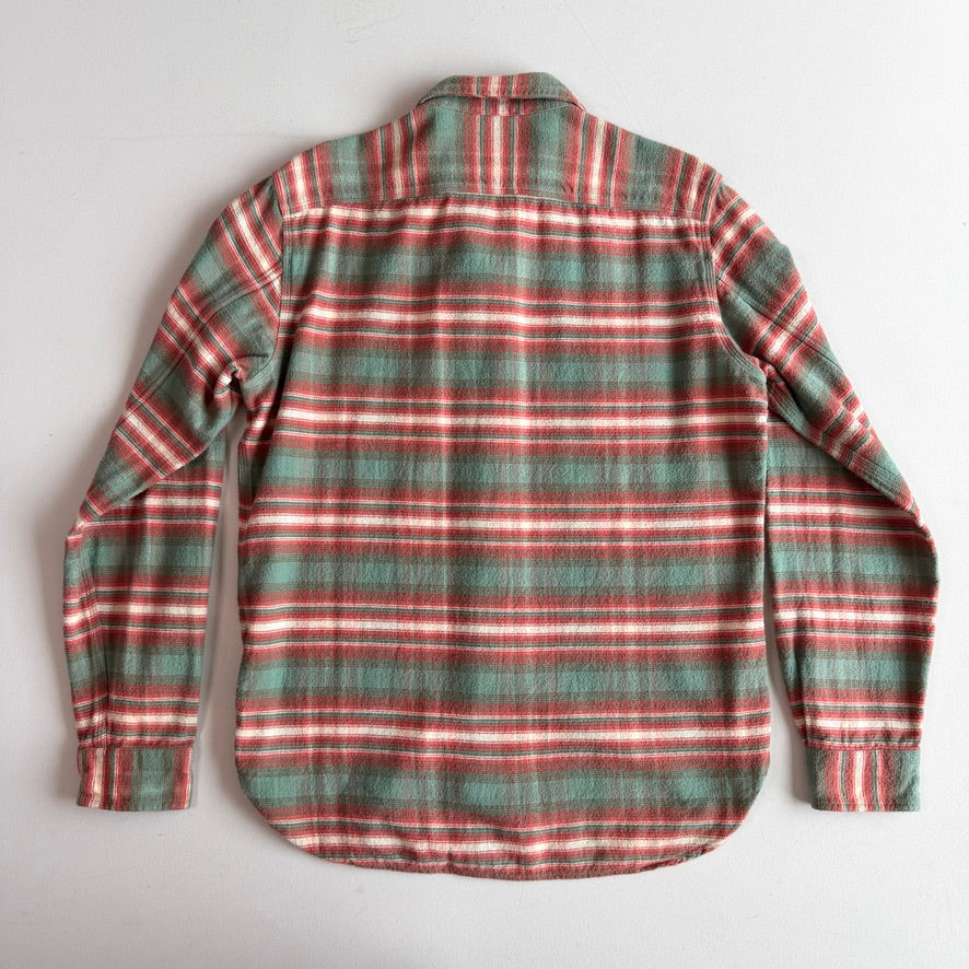 RRL Ralph Lauren (M) Brushed Cotton Plaid Earth Tone Button Front Shirt