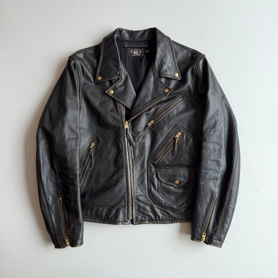 Rare! RRL Ralph Lauren (L) Hand Painted "Lucky Tens" Motorcycle Jacket