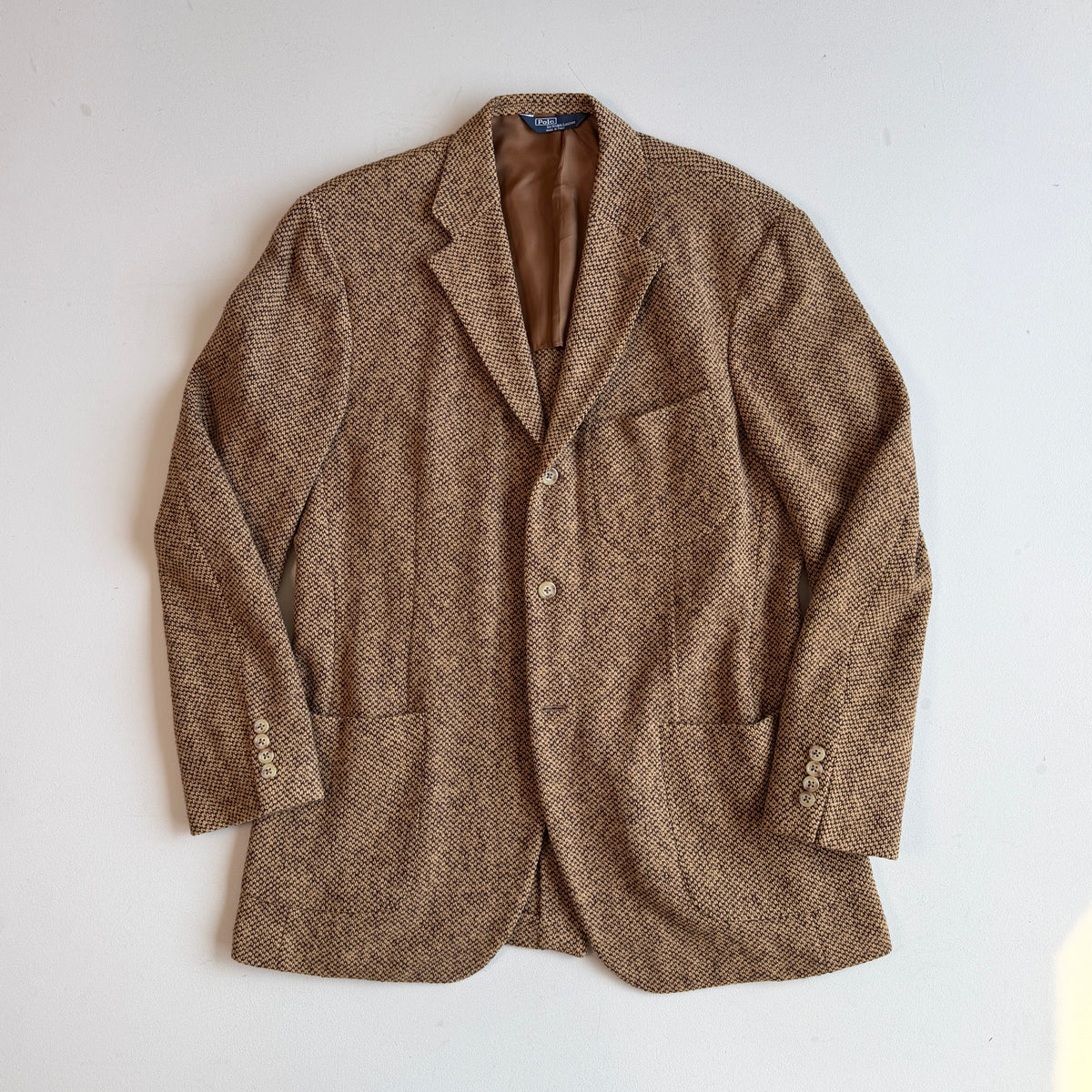 Polo Ralph Lauren (44L) Birdseye Tweed Wool 3-Button Brown Sport Coat