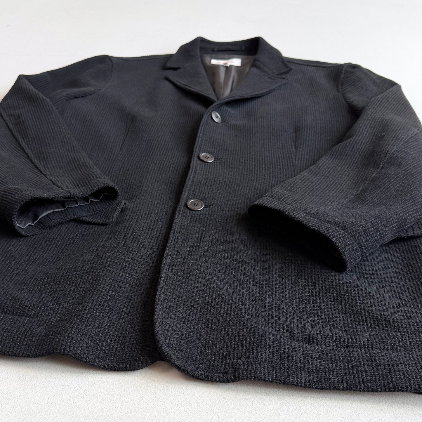Ermenegildo Zegna (L / 52IT) Cotton/Wool Ribbed Off-Black Car Coat
