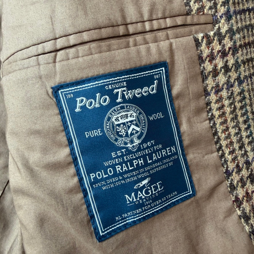 NWOT Polo Ralph Lauren (44R) Prince of Wales Wool Tweed Sport Coat