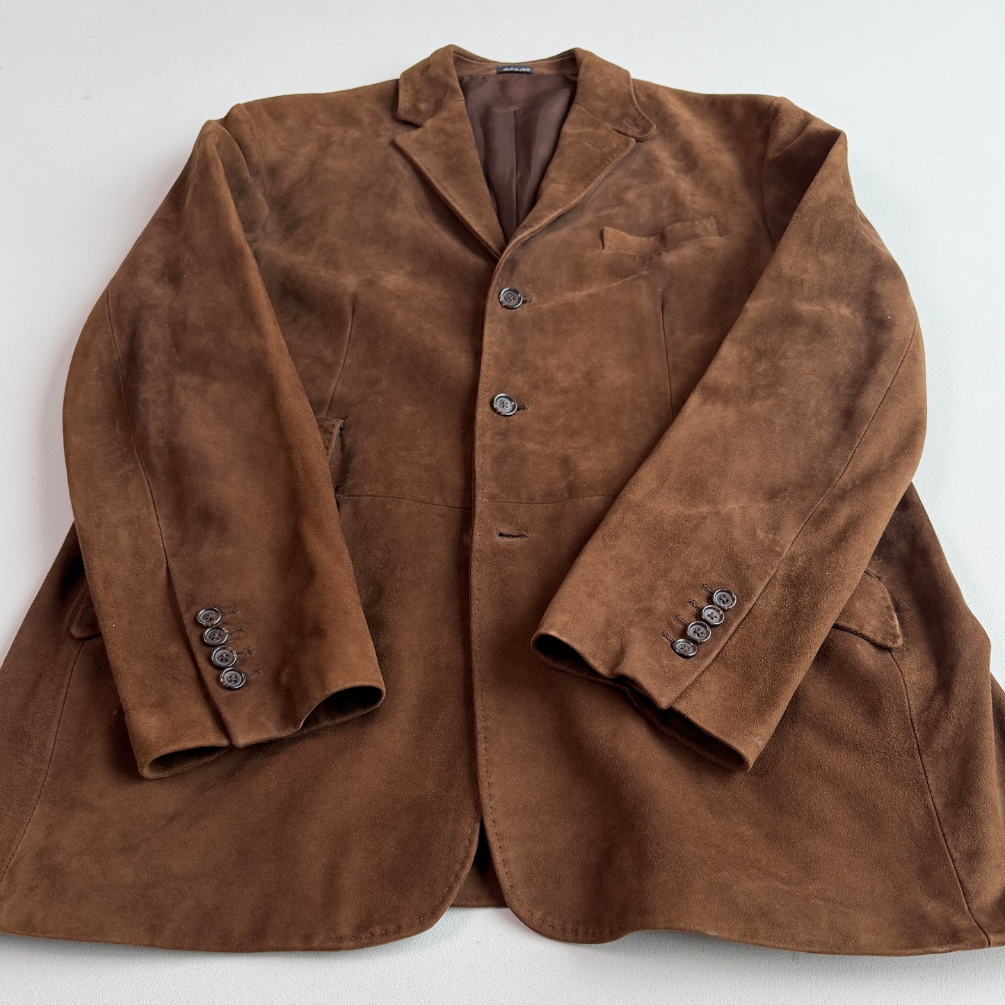 Polo Ralph Lauren (XL / 46L) Suede Leather Brown Hacking Jacket Coat