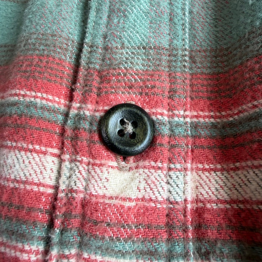 RRL Ralph Lauren (M) Brushed Cotton Plaid Earth Tone Button Front Shirt