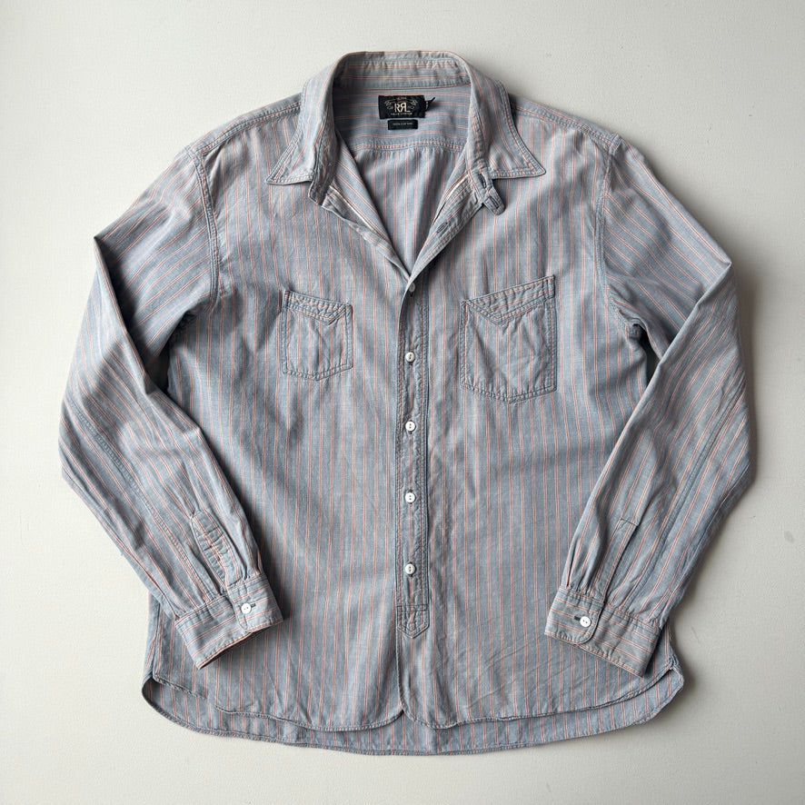 RRL Ralph Lauren (XL) Selvedge Chambray Cotton Striped Heritage Shirt