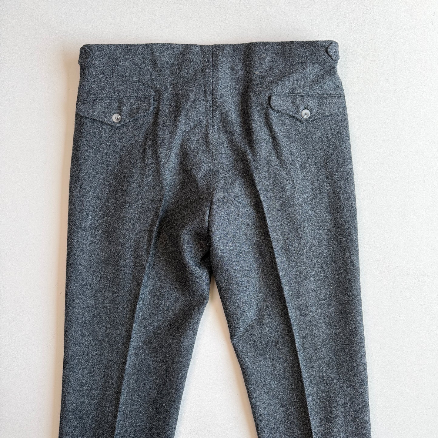 NWT Paul Stuart (38x32) Pleated Side-Tab Tweed Wool Gray Pants