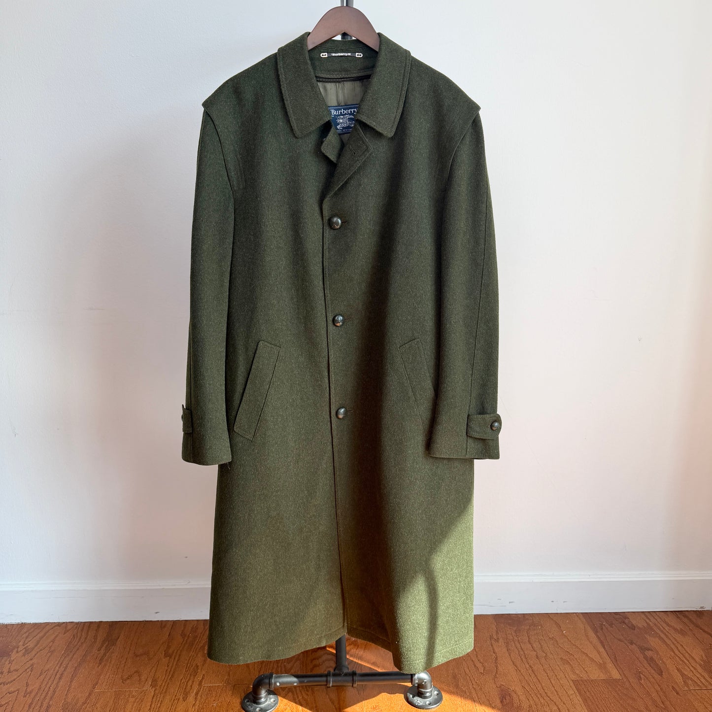 VNTG Burberry (44L / 46L) Loden MADE IN AUSTRIA Wool/Alpaca Nova Check Coat