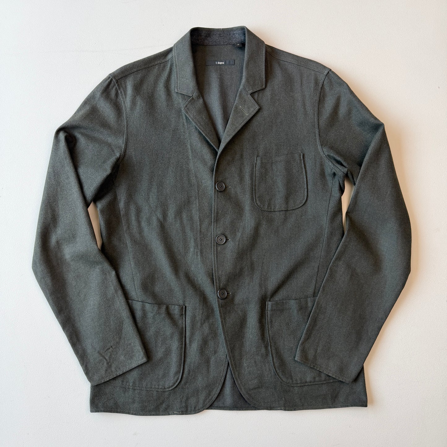 Z Zegna (M) Loden Green Unstructured Linen/Cotton/Wool Sport Coat