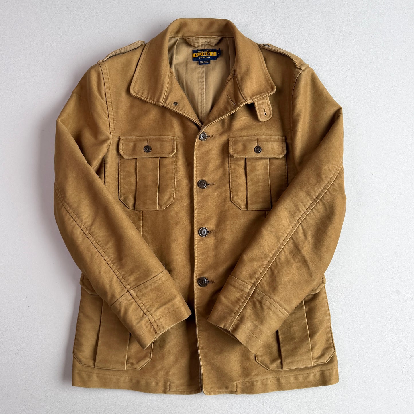 Ralph Lauren Rugby (M) Chamois Brushed Cotton Twill Military Safari Field Jacket