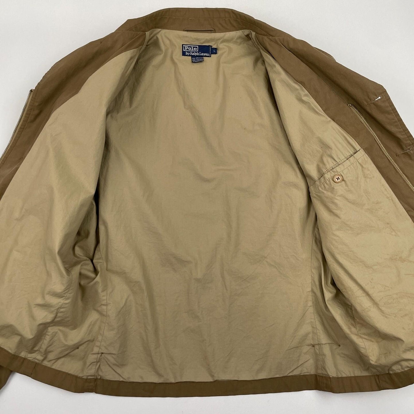 VNTG Polo Ralph Lauren (L/XL) Military WWII Theme Canvas Cotton Half Belt Jacket