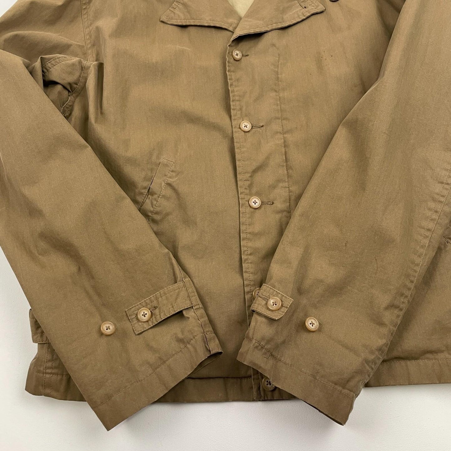 VNTG Polo Ralph Lauren (L/XL) Military WWII Theme Canvas Cotton Half Belt Jacket
