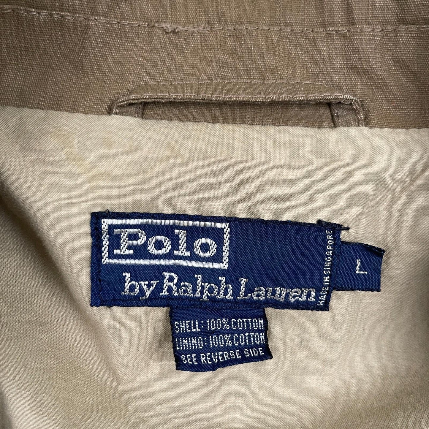 VNTG Polo Ralph Lauren (L/XL) Military WWII Theme Canvas Cotton Half Belt Jacket