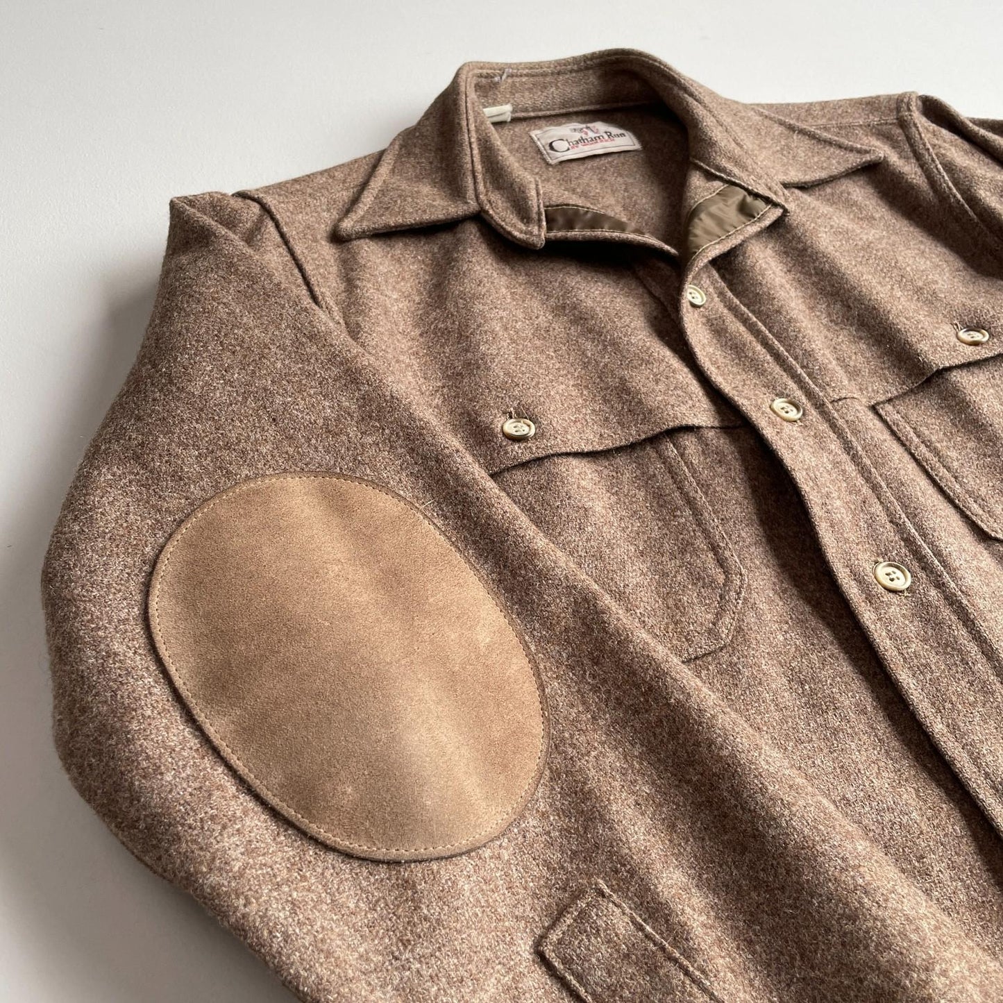 VNTG Woolrich Chatham Run (M) Wool Double Cape Peanut Brown Jac-Shirt