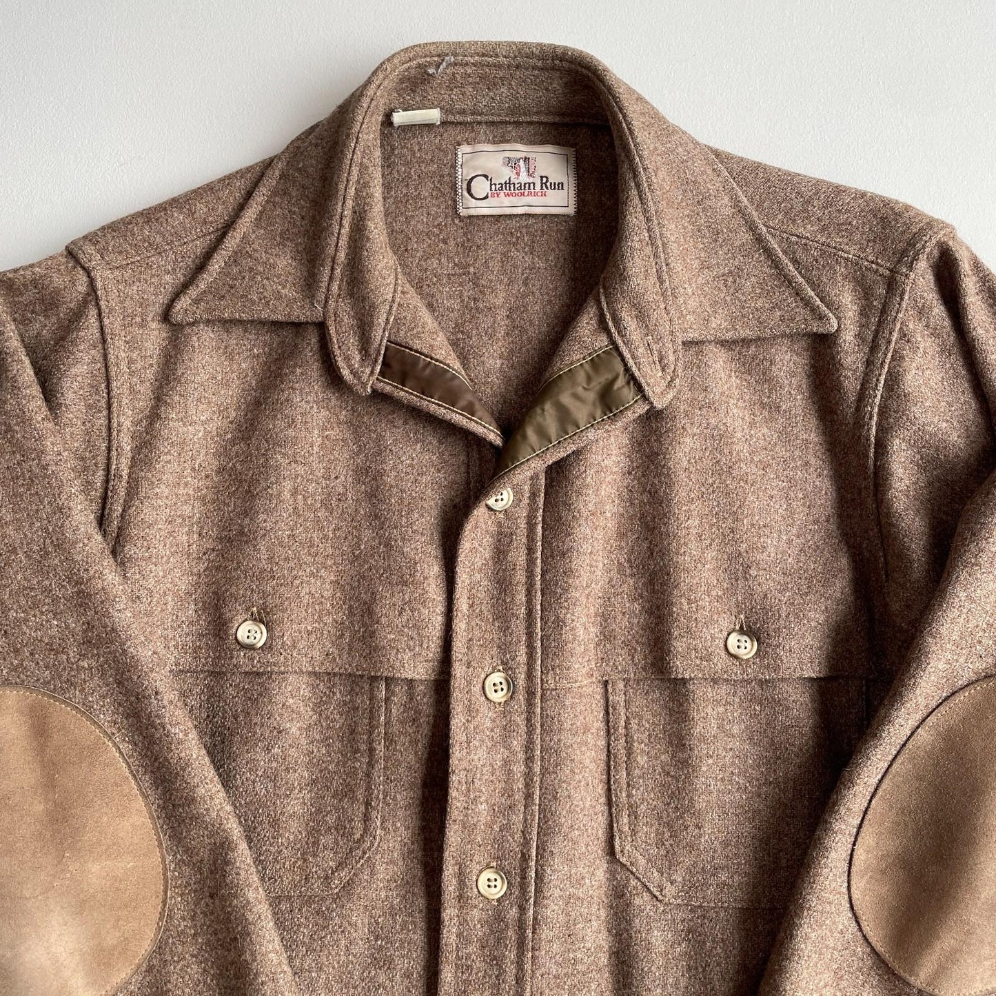 VNTG Woolrich Chatham Run (M) Wool Double Cape Peanut Brown Jac-Shirt
