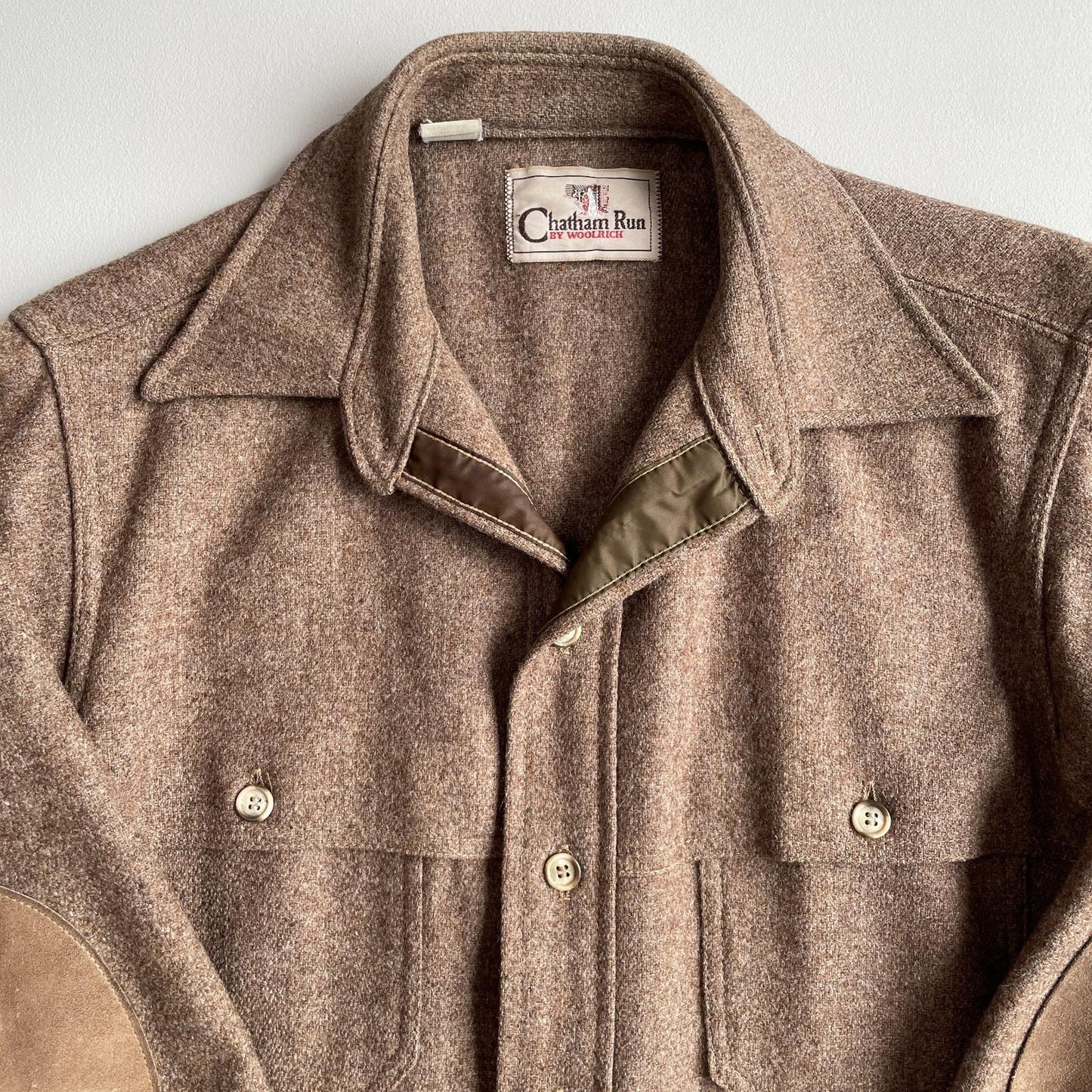 VNTG Woolrich Chatham Run (M) Wool Double Cape Peanut Brown Jac-Shirt