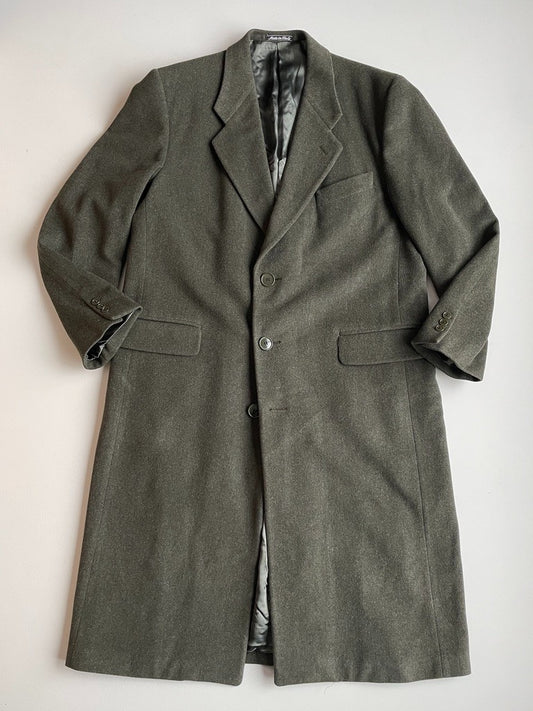 VNTG Giorgio Armani Le Collezioni (52 /42) Moss Green Wool Cashmere Over Coat