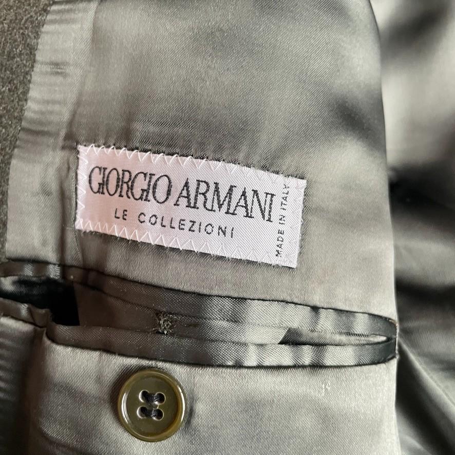 VNTG Giorgio Armani Le Collezioni (52 /42) Moss Green Wool Cashmere Over Coat