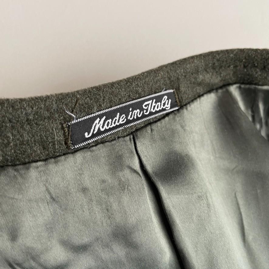 VNTG Giorgio Armani Le Collezioni (52 /42) Moss Green Wool Cashmere Over Coat