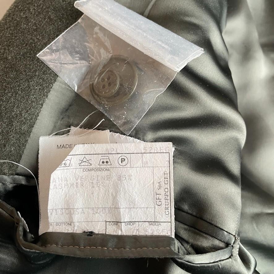 VNTG Giorgio Armani Le Collezioni (52 /42) Moss Green Wool Cashmere Over Coat