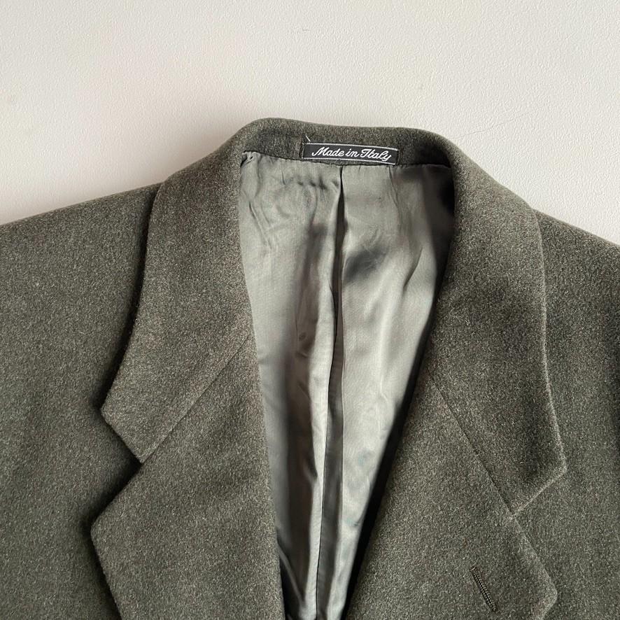 VNTG Giorgio Armani Le Collezioni (52 /42) Moss Green Wool Cashmere Over Coat