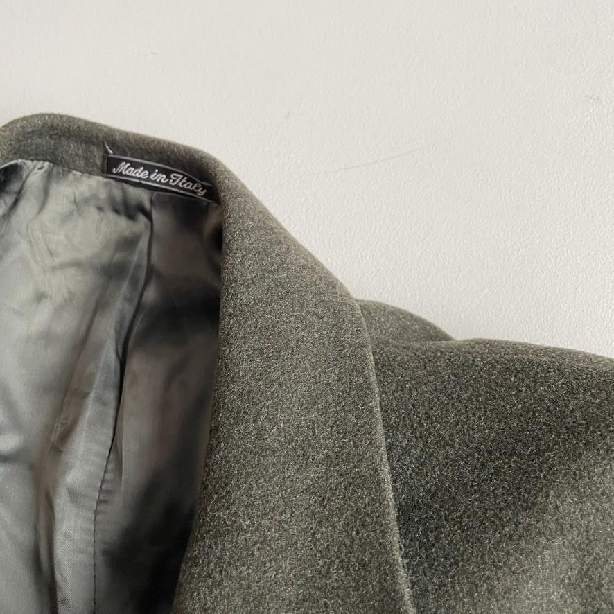 VNTG Giorgio Armani Le Collezioni (52 /42) Moss Green Wool Cashmere Over Coat
