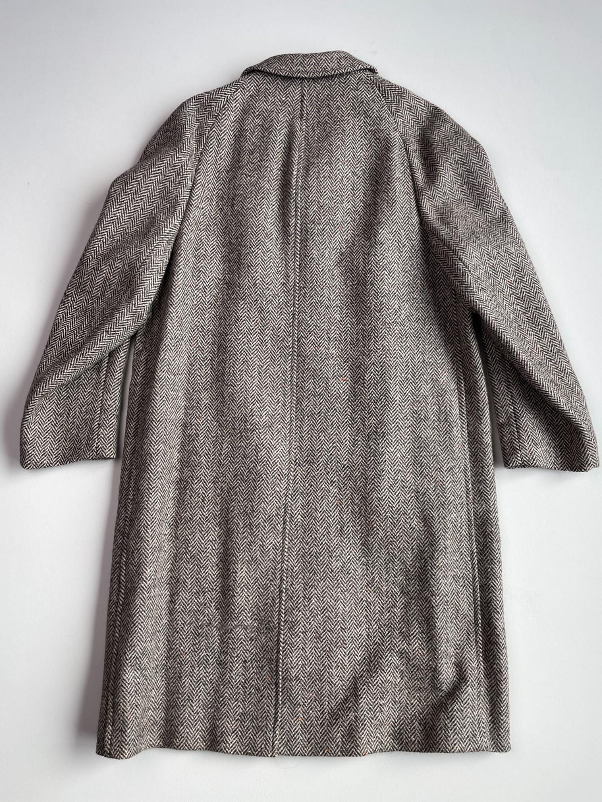 VNTG Crombie (42R) Wool Donegal Herringbone Tweed Flecked Balmacaan Overcoat