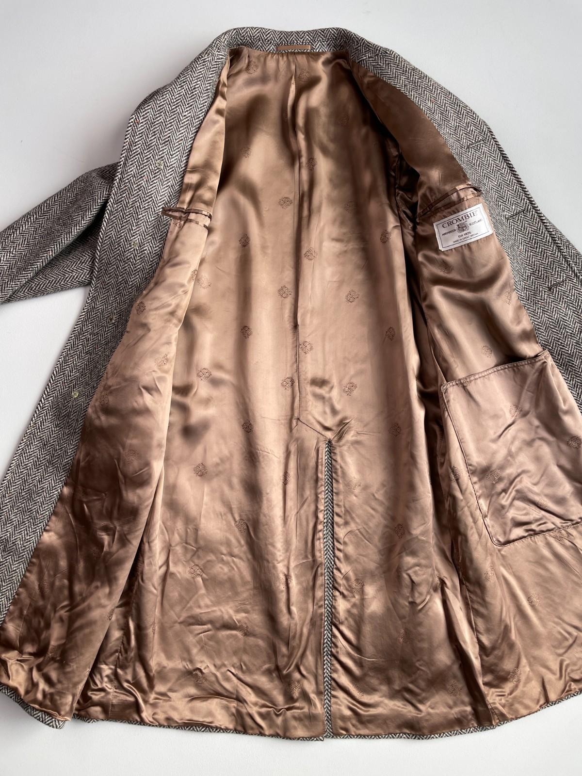 VNTG Crombie (42R) Wool Donegal Herringbone Tweed Flecked Balmacaan Overcoat